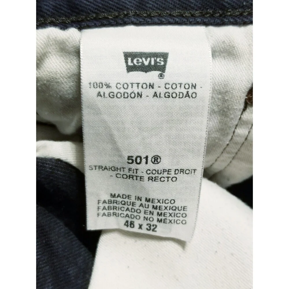 Levi's 501 XX Jeans Men Size 46x32 Indigo Blue Wash Button Fly Marbling (43x30)